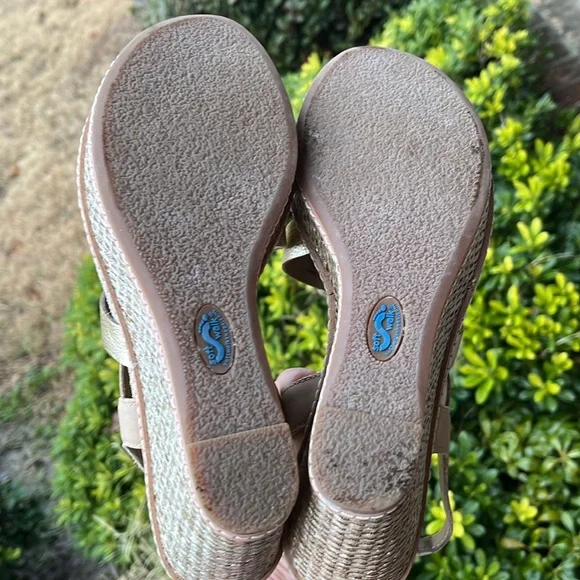 San Pablo gold/stone wedges size 9W - Picture 7 of 8